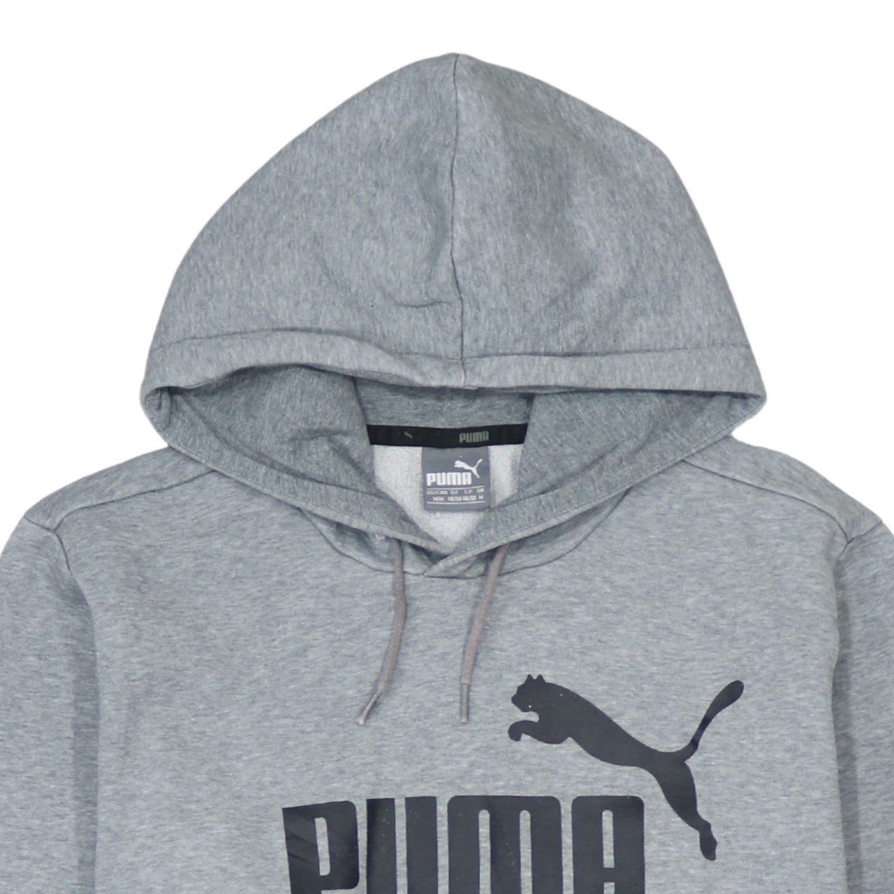 Puma Mens Grey Pullover Hoodie M Logo Athletic Sweatshirt