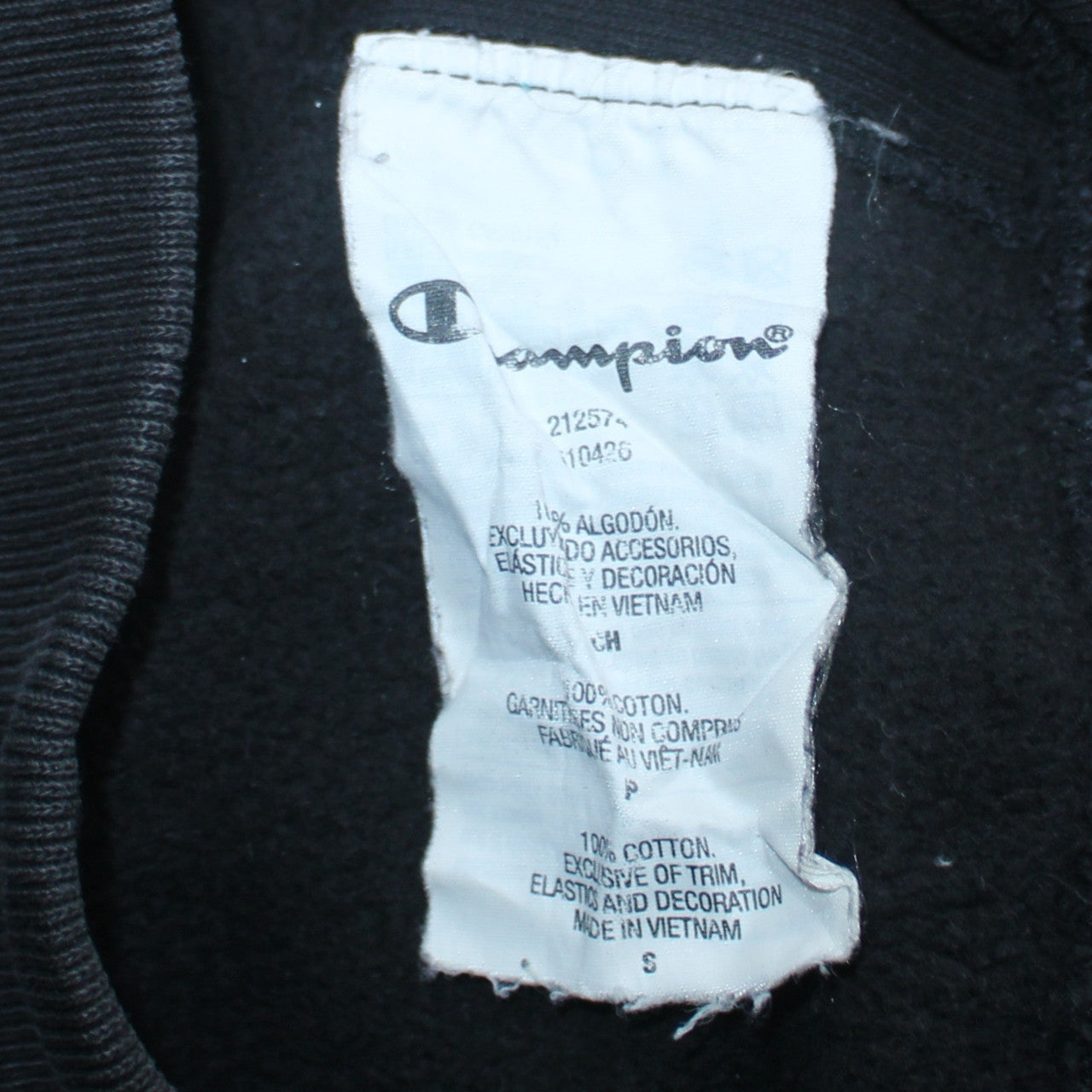 Champion Men's Black Small Pullover Hoodie Embroidered Logo Sweatshirt
