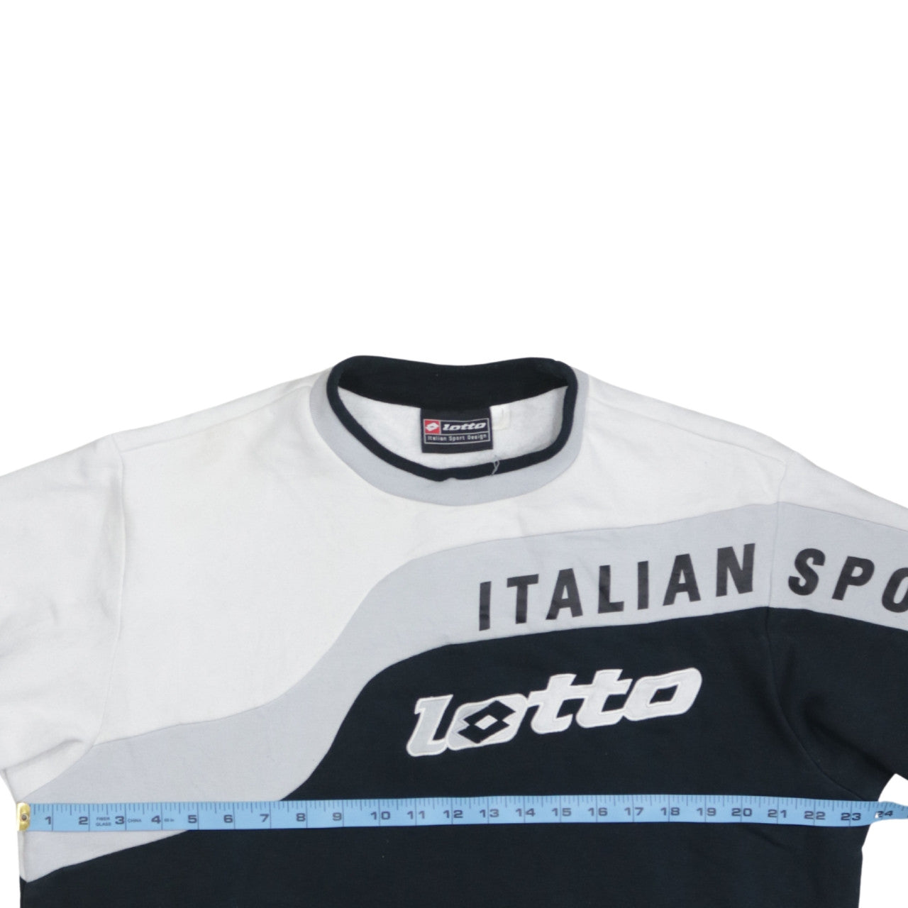 Lotto Men Black & White Italian Sport Design Graphic Pullover Sweatshirt L