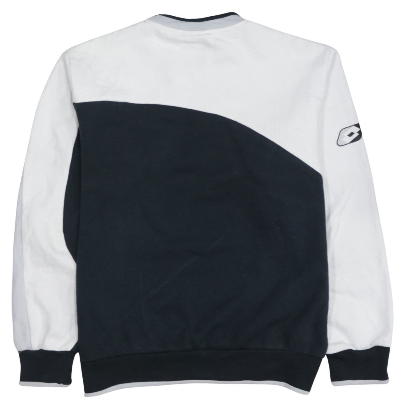 Lotto Men Black & White Italian Sport Design Graphic Pullover Sweatshirt L