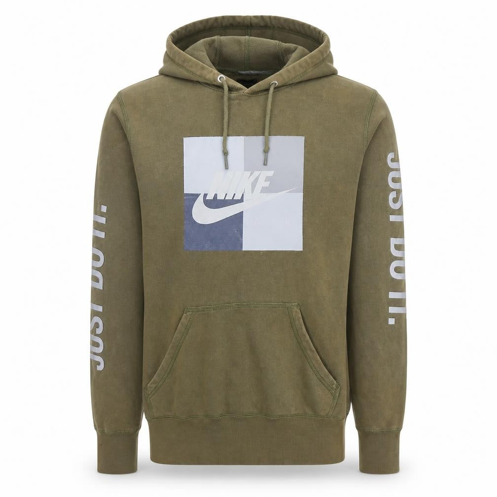 Nike Men's Green Pullover Hoodie Small Logo Just Do It Sportswear