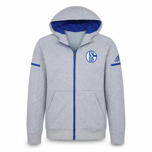 Adidas Men’s Grey Full Zip Hoodie XS Schalke 04 Sportswear