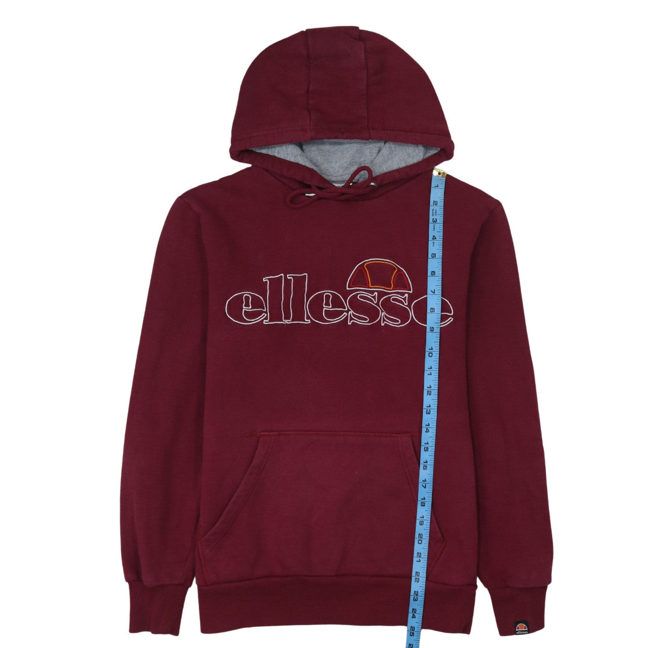 Ellesse Mens Red Pullover Hoodie Size S Embroidered Logo Sportswear