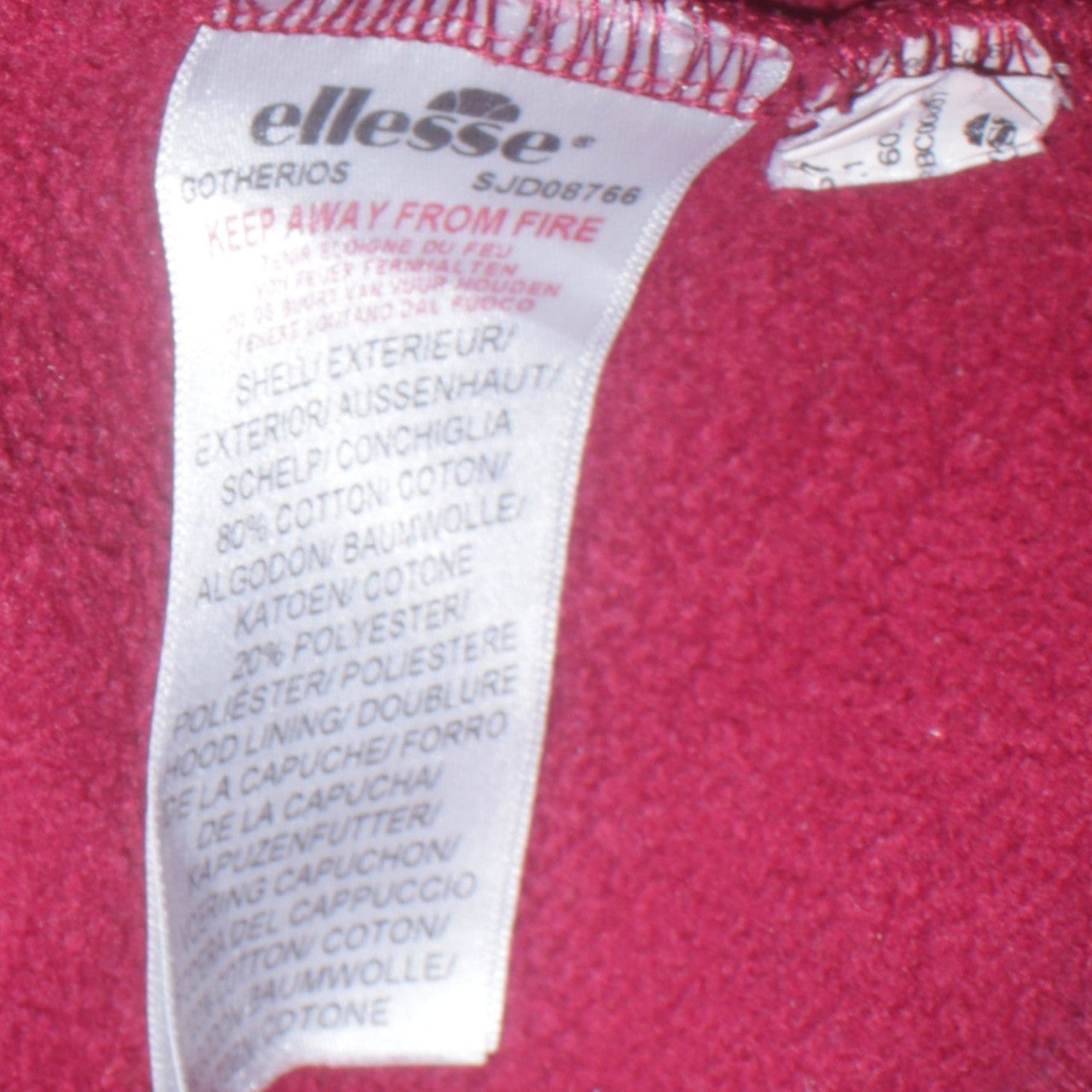 Ellesse Mens Red Pullover Hoodie Size S Embroidered Logo Sportswear