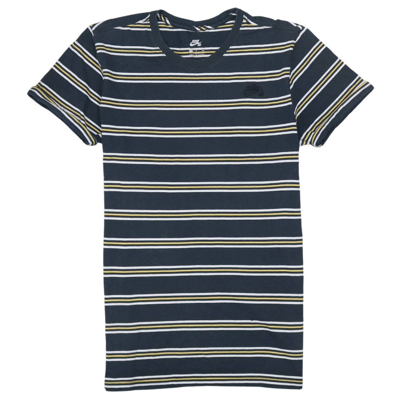 Nike SB Men's Blue Striped Cotton Crew Neck T-Shirt Size S