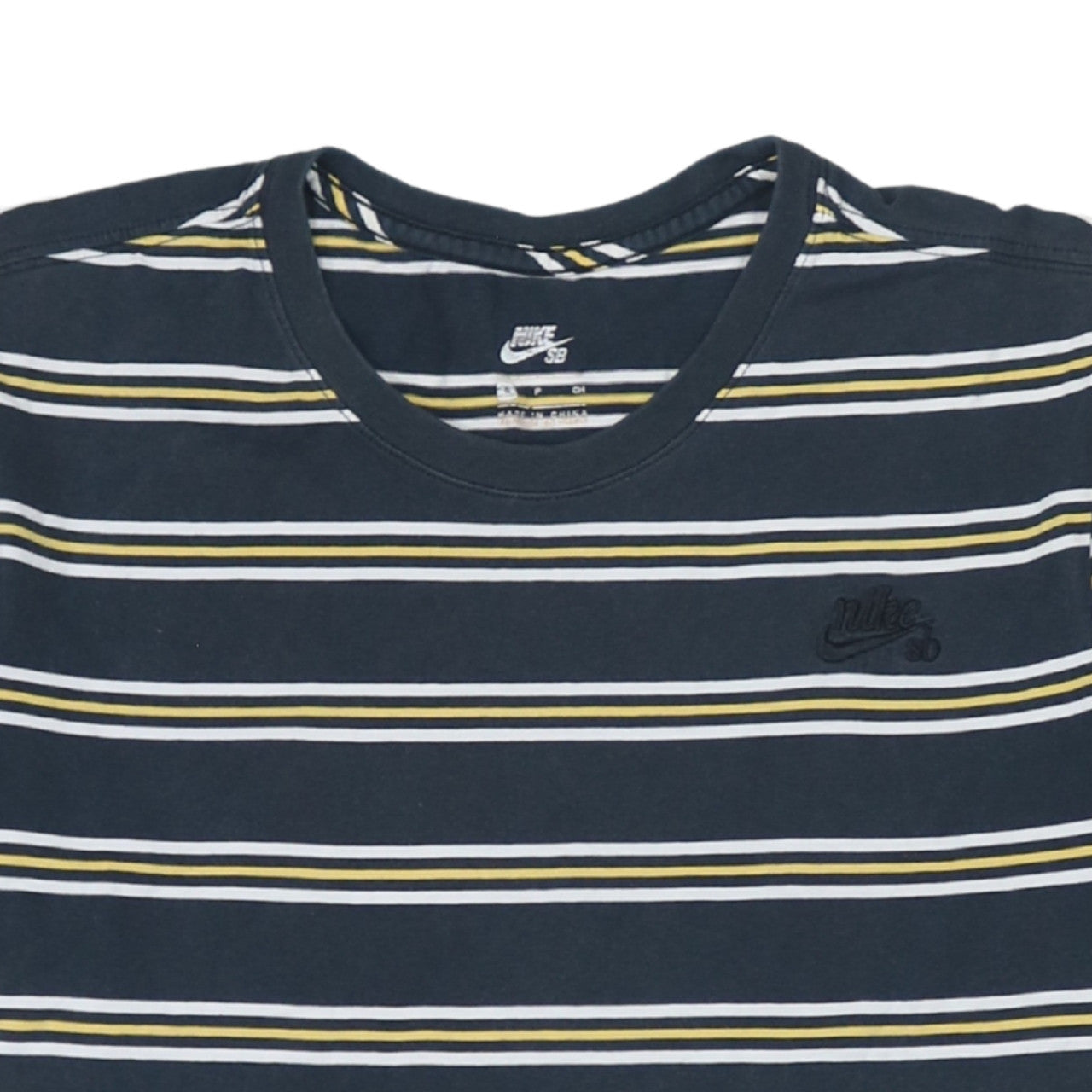 Nike SB Men's Blue Striped Cotton Crew Neck T-Shirt Size S