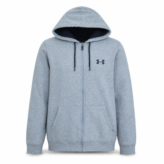 Under Armour Mens Grey Full Zip Hoodie Size M Relaxed Fit Sportswear