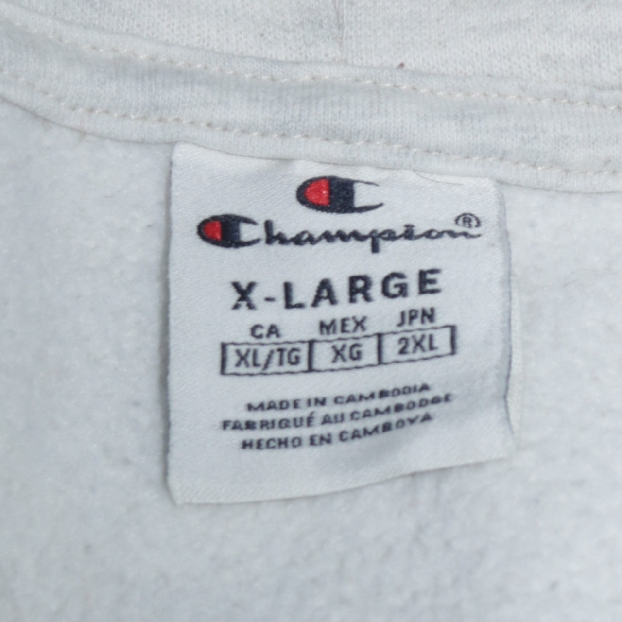 Champion Men's Grey XL Pullover Hoodie Embroidered Logo Fleece