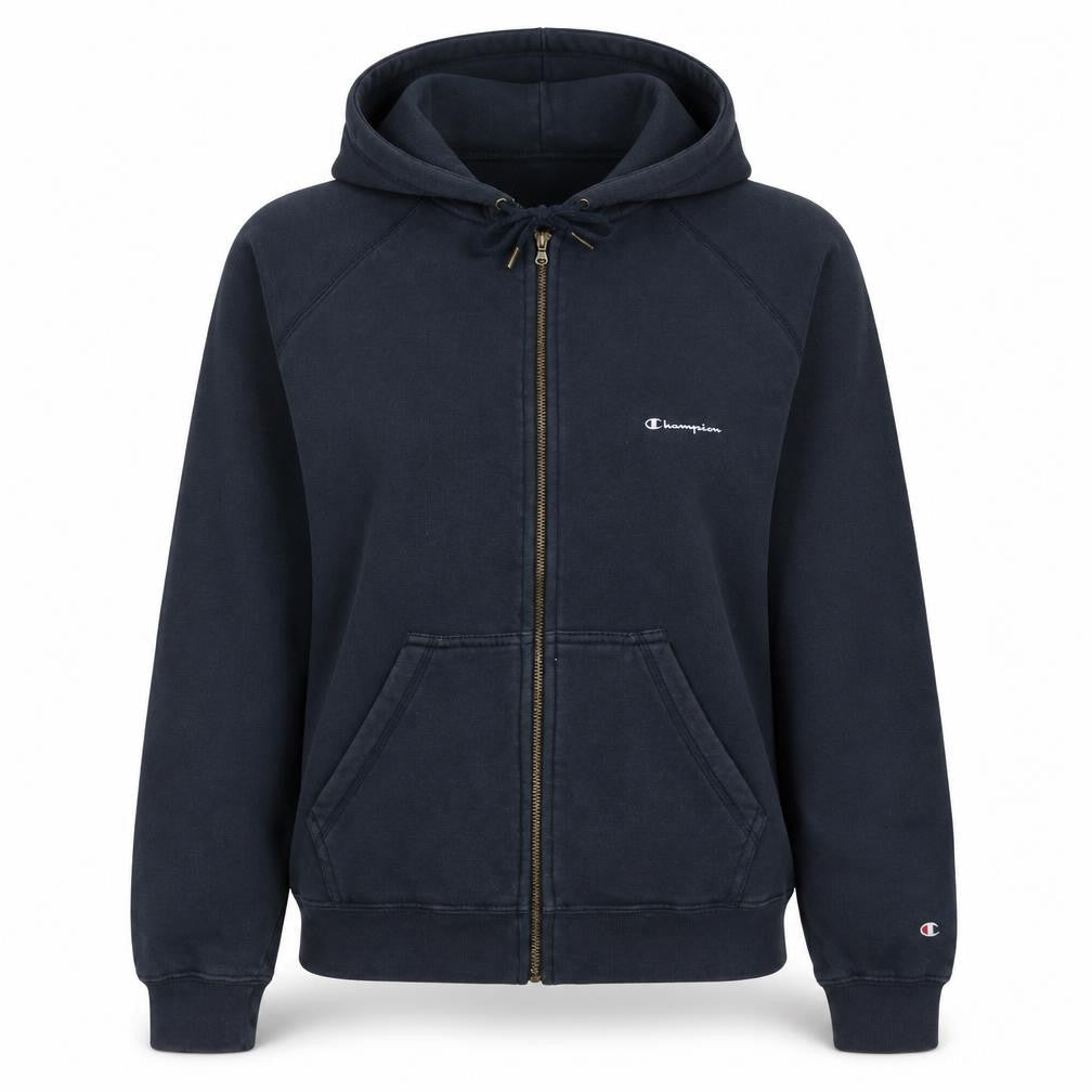 Champion Womens Navy Full Zip Hoodie Size L Classic Casual