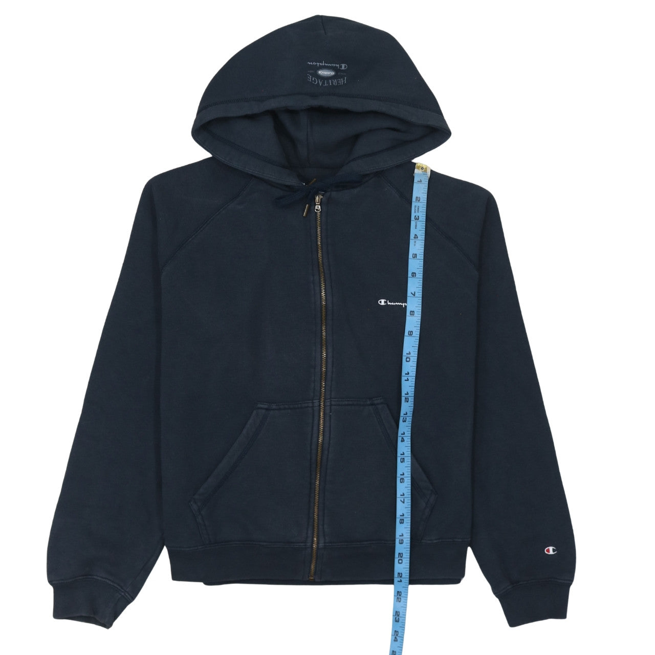 Champion Womens Navy Full Zip Hoodie Size L Classic Casual
