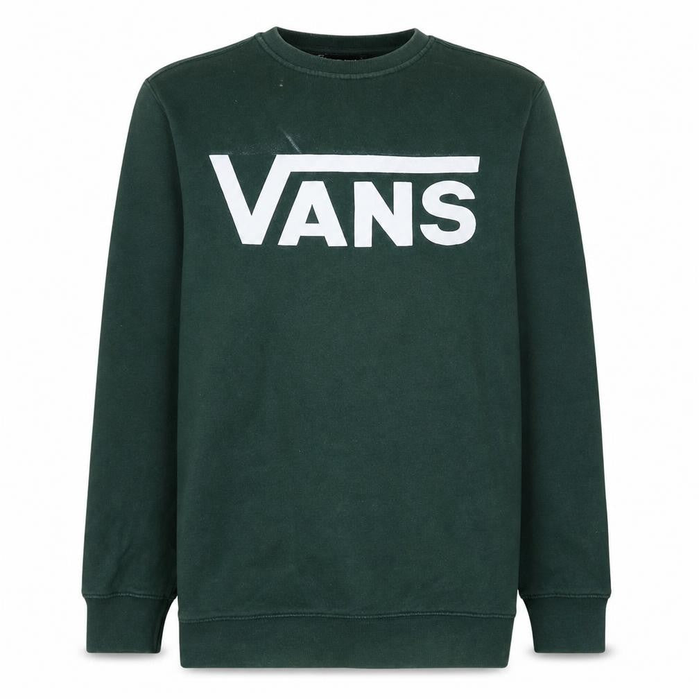 Vans Men's Green Logo Pullover Sweatshirt Medium