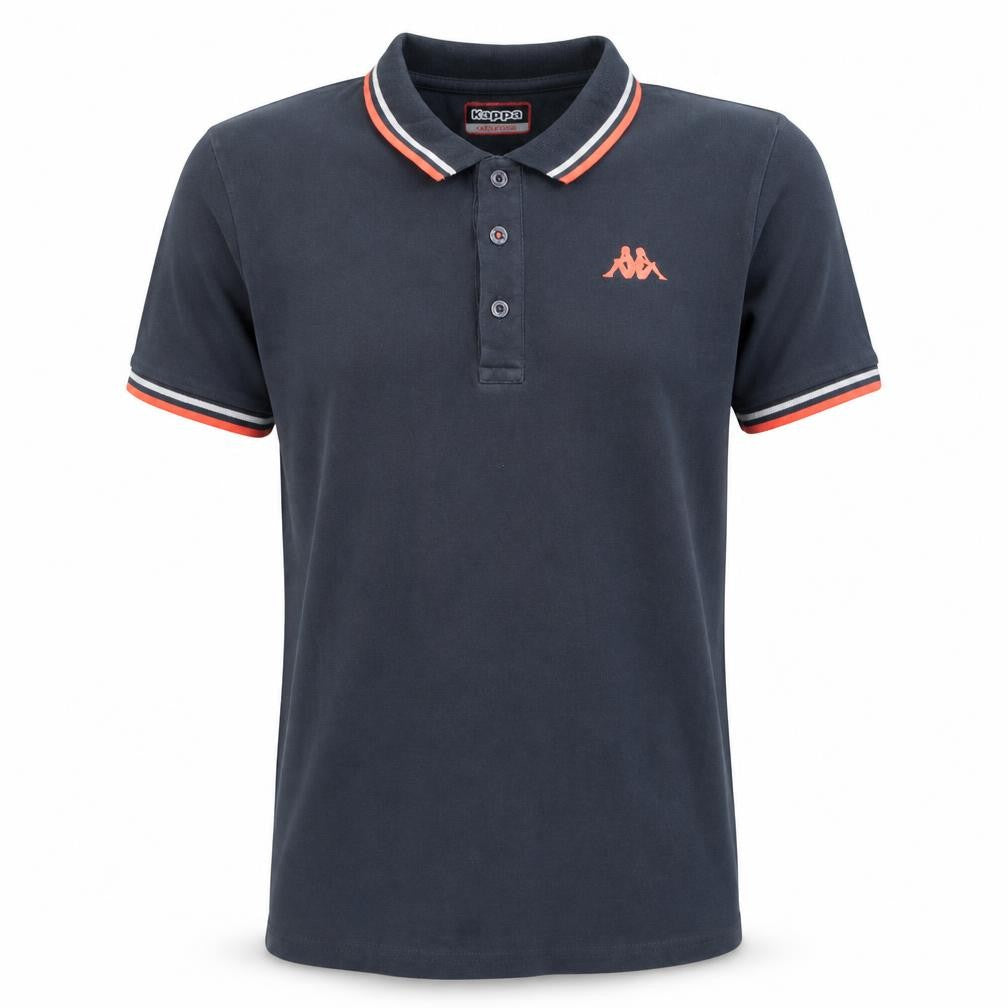 Kappa Men's Blue Medium Polo Shirt with Logo Trim