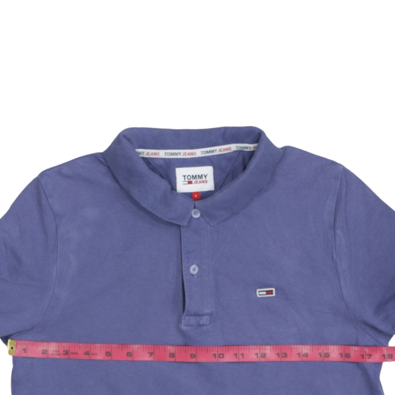 Tommy Jeans Men's Blue Cotton Stretch Polo Shirt Size S