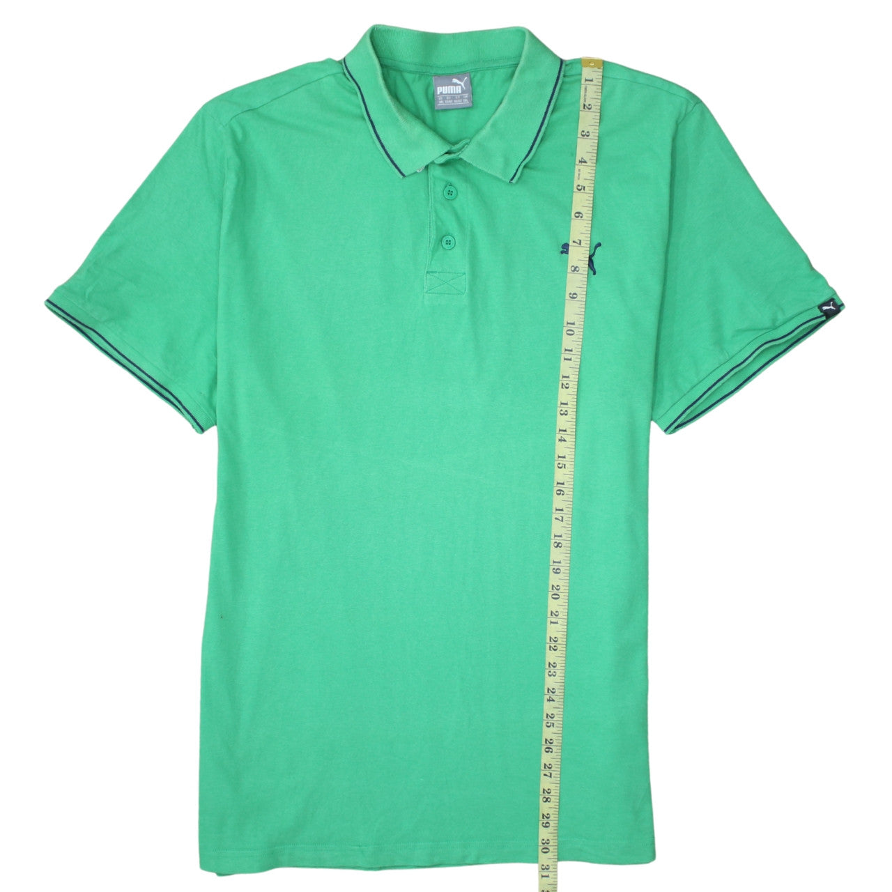 Puma Men's Green Cotton Short Sleeve Polo Shirt XL