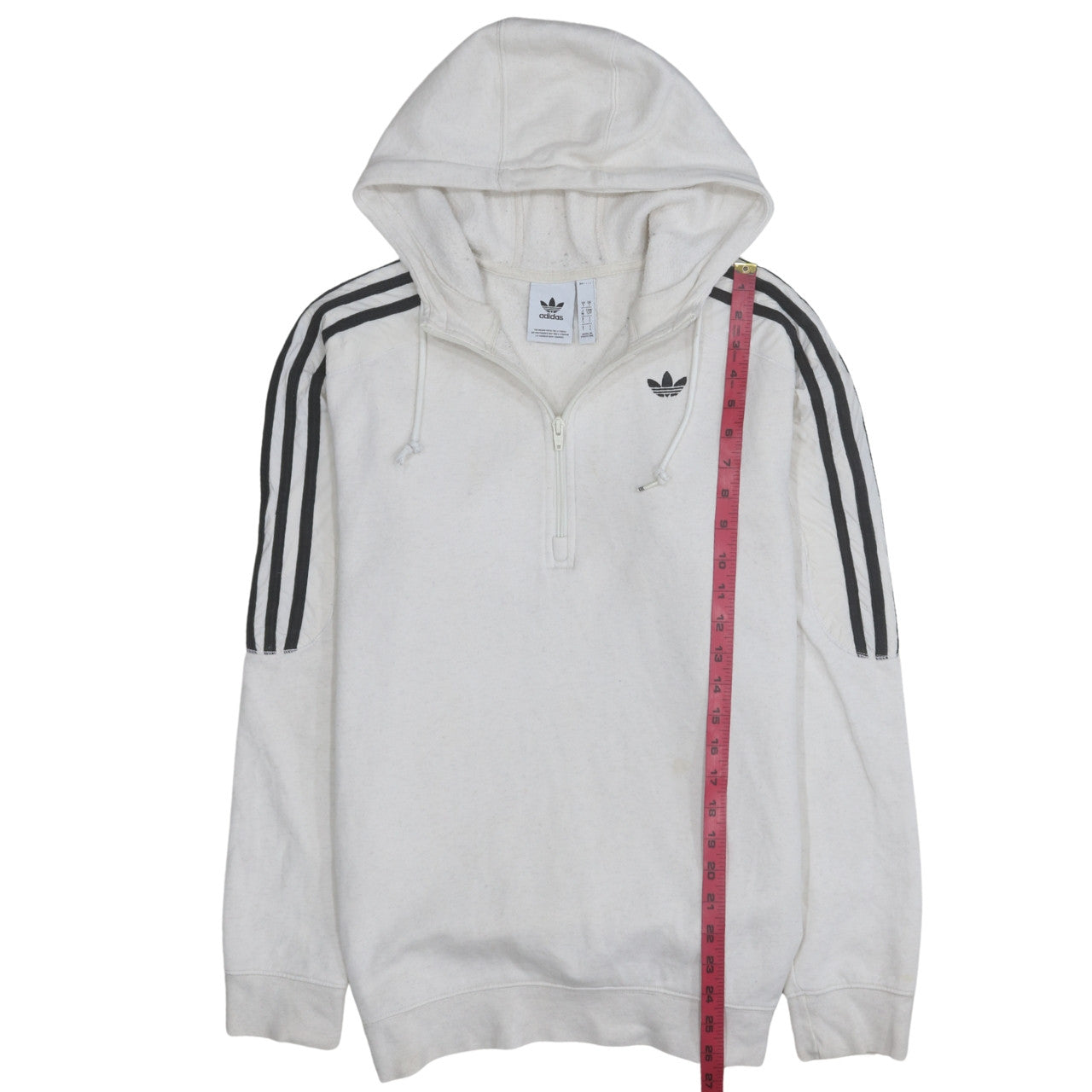 Adidas Men's White 1/2 Zip Hoodie Small Classic Sports Top