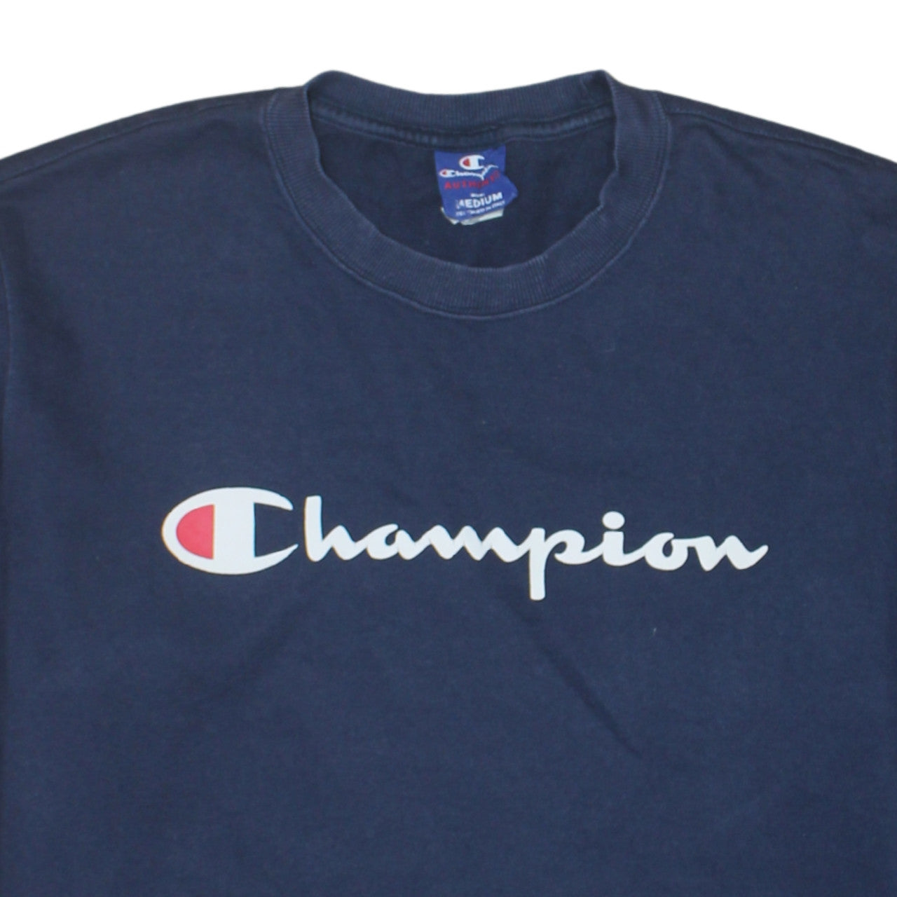 Champion Men's Blue Medium Logo Pullover Sweatshirt