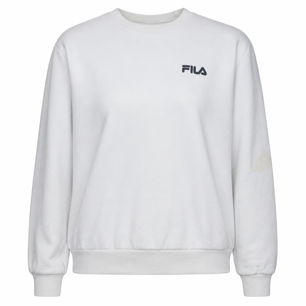 Fila Womens White XS Crew Neck Pullover Logo Sweatshirt