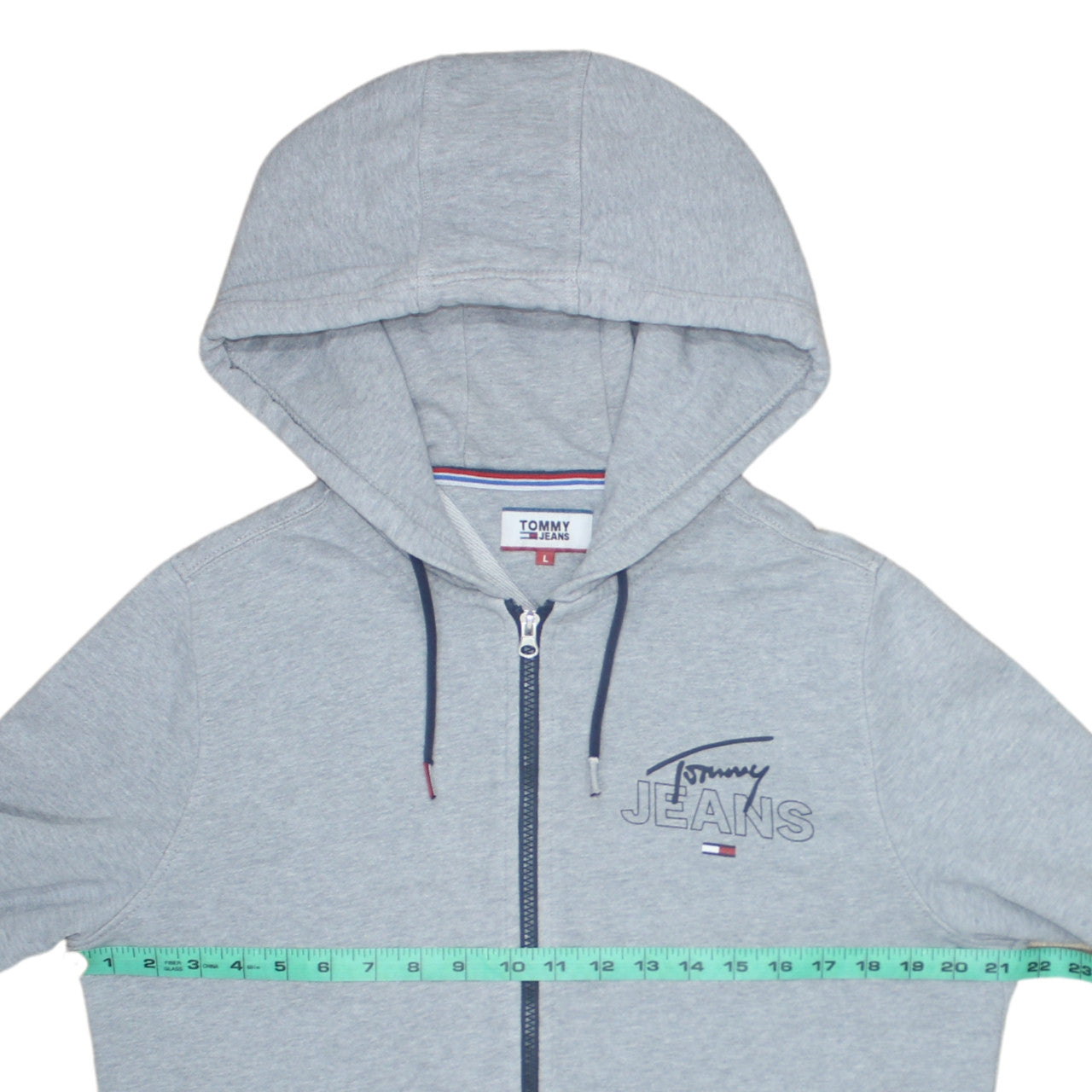 Tommy Jeans Men's Grey Full Zip Hoodie Sweatshirt Size L