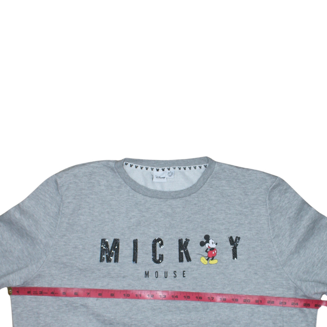 Disney Women Grey Mickey Mouse Sequin Sweatshirt XL Casual