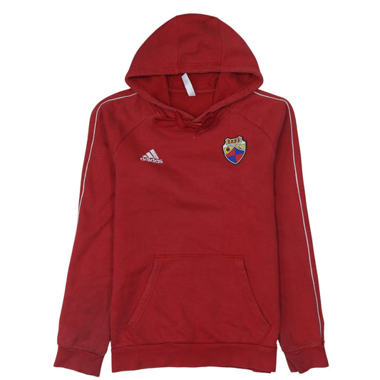Adidas Men's Red Pullover Hoodie Small Embroidered Sports Style