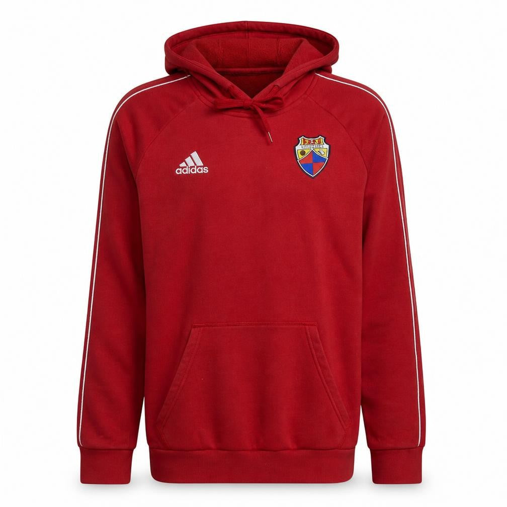 Adidas Men's Red Pullover Hoodie Small Embroidered Sports Style