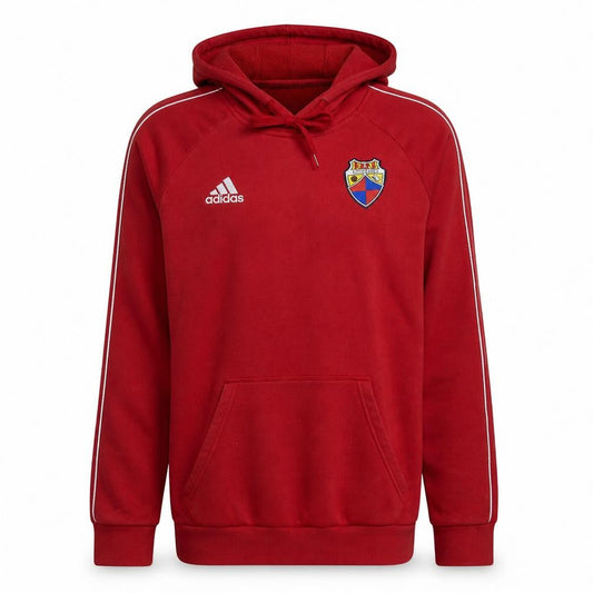 Adidas Men's Red Pullover Hoodie Small Embroidered Sports Style