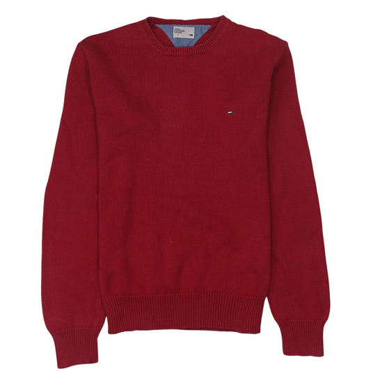 Tommy Hilfiger Denim Men’s Red Cotton Crew Neck Jumper Size S