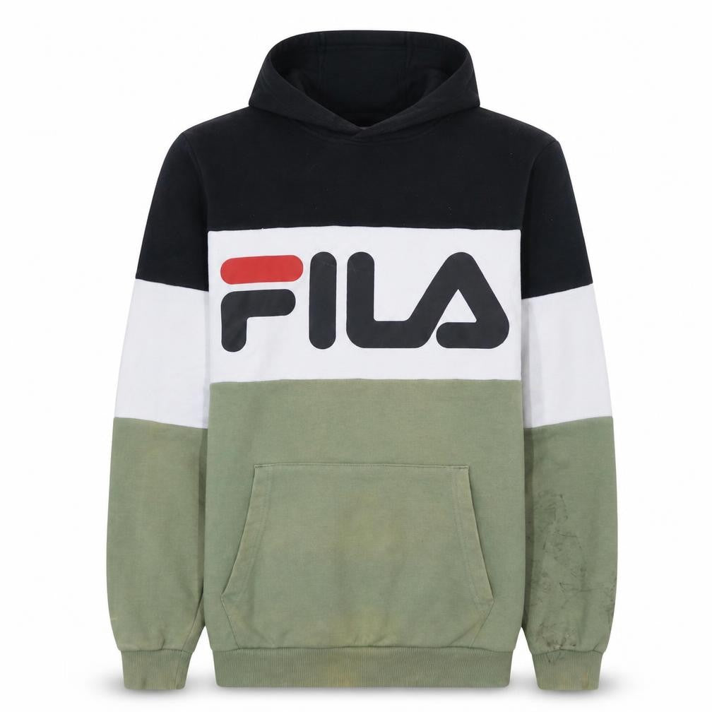 Fila Men's Multicoloured XS Pullover Hoodie with Logo Print