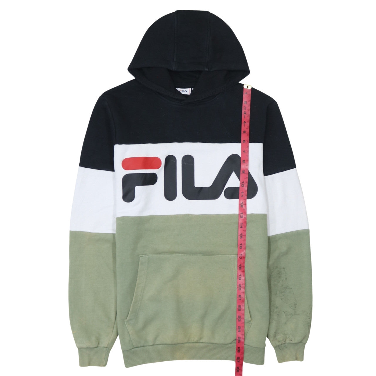 FILA Men's Multicoloured XS Pullover Hoodie with Logo Print