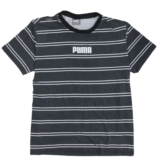 Puma Men's Black Striped Crew Neck Short Sleeve T-Shirt Size M
