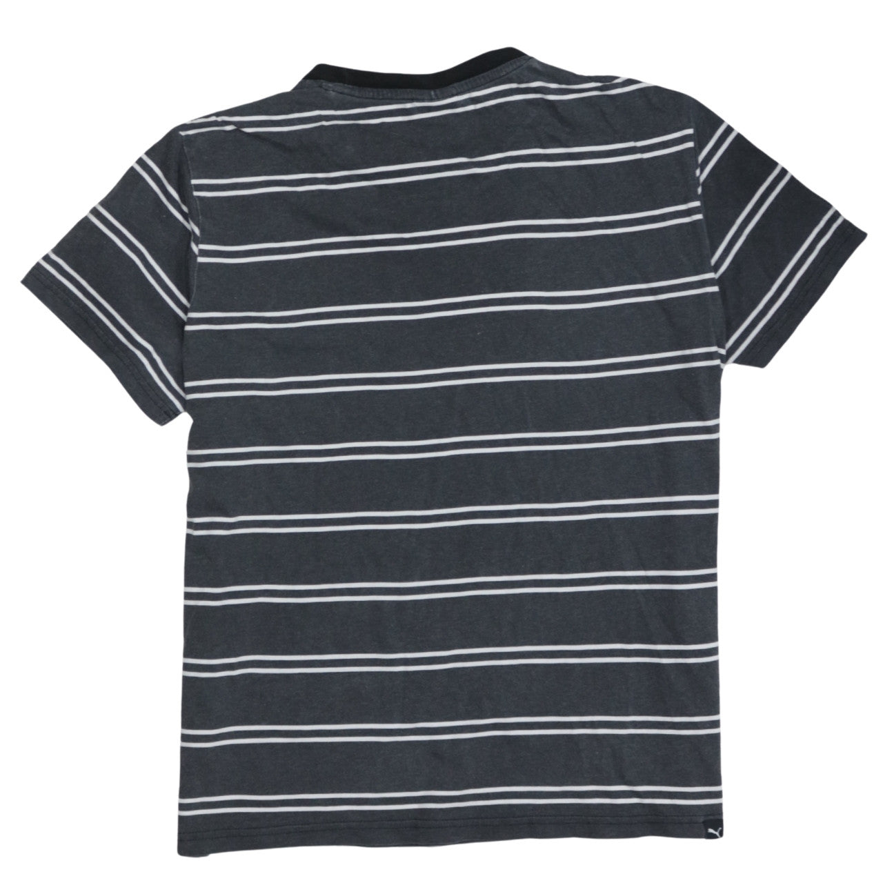 Puma Men's Black Striped Crew Neck Short Sleeve T-Shirt Size M