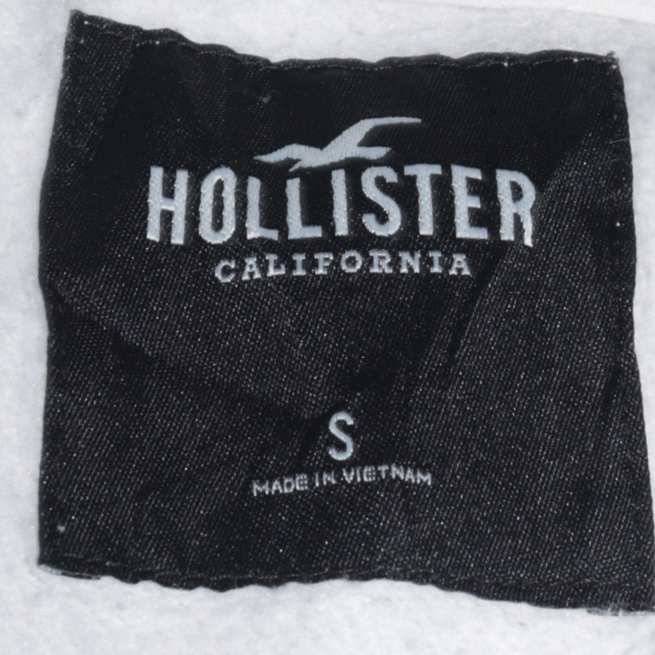 Hollister Men’s White Pullover Hoodie Small Logo Graphic Fleece Sweatshirt