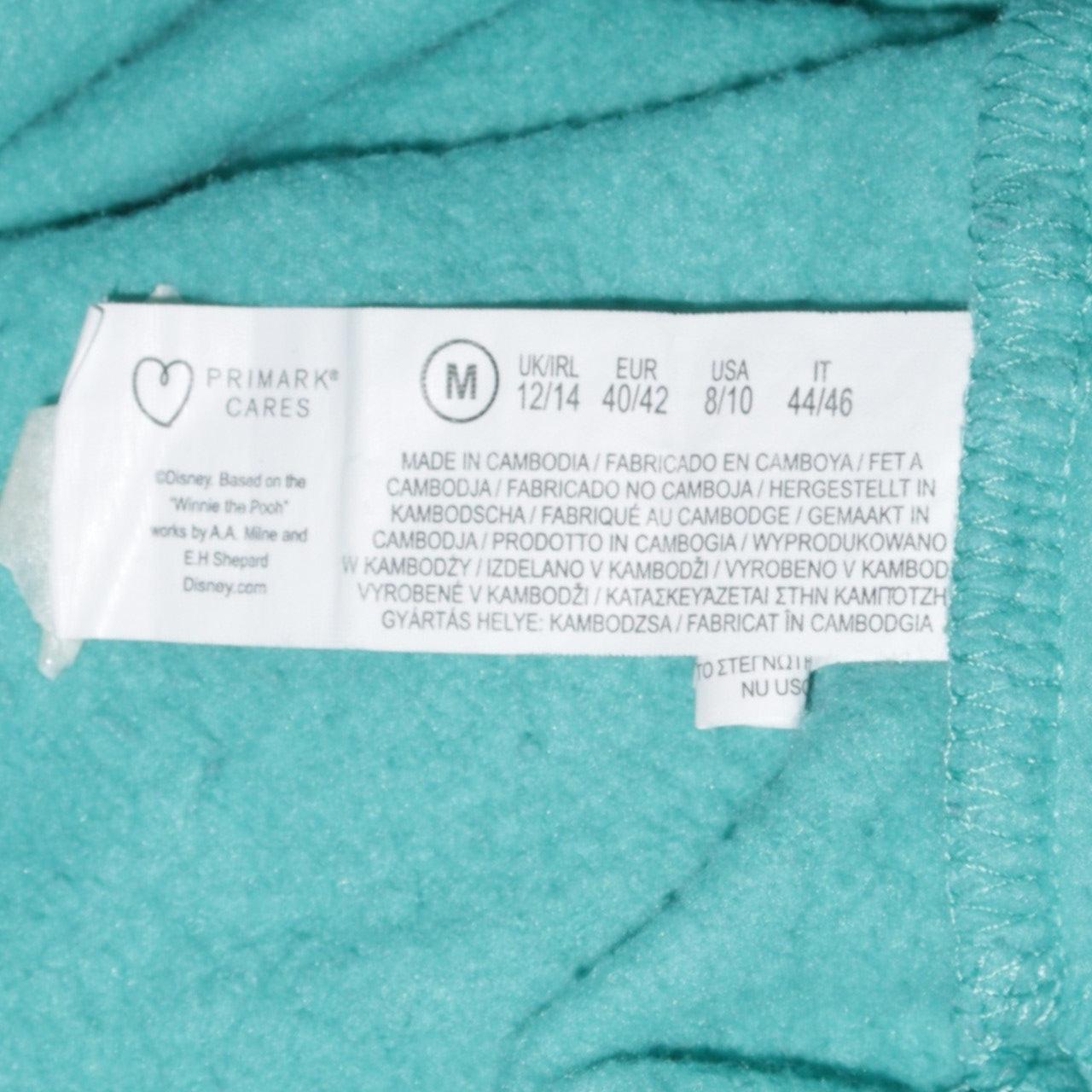 Disney Primark Women Teal Winnie the Pooh Pullover Hoodie Size 12/14