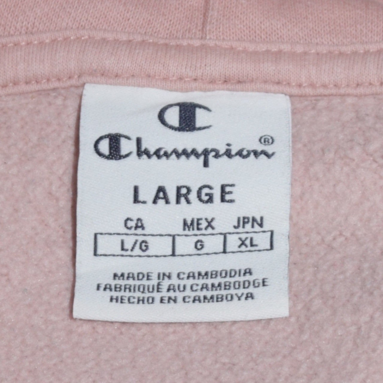 Champion Women's Pink & Navy Pullover Hoodie Size L Cotton Blend