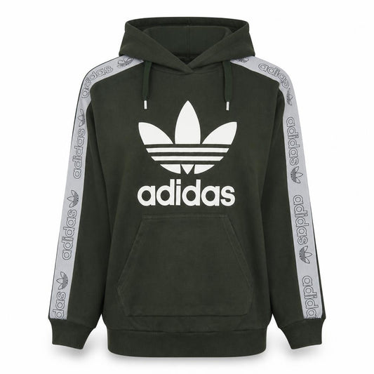 Adidas Womens Military Green Hoodie XS Pullover Logo Hooded Sweatshirt