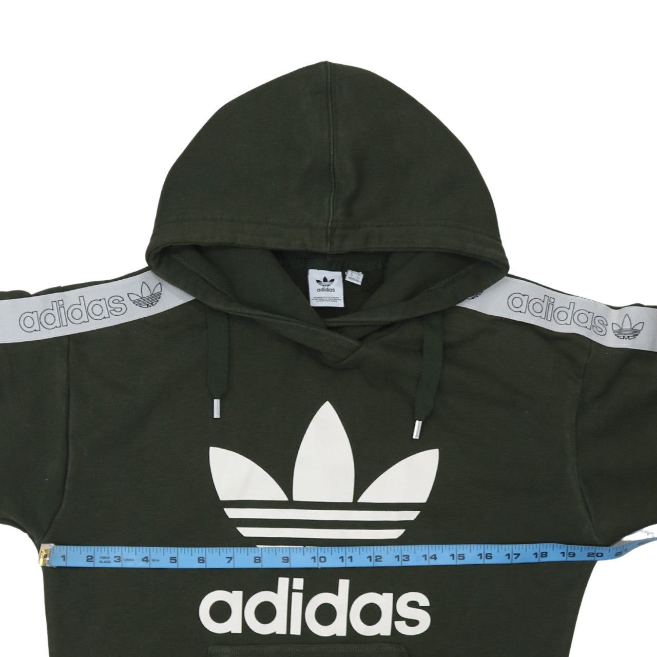 Adidas Womens Military Green Hoodie XS Pullover Logo Hooded Sweatshirt