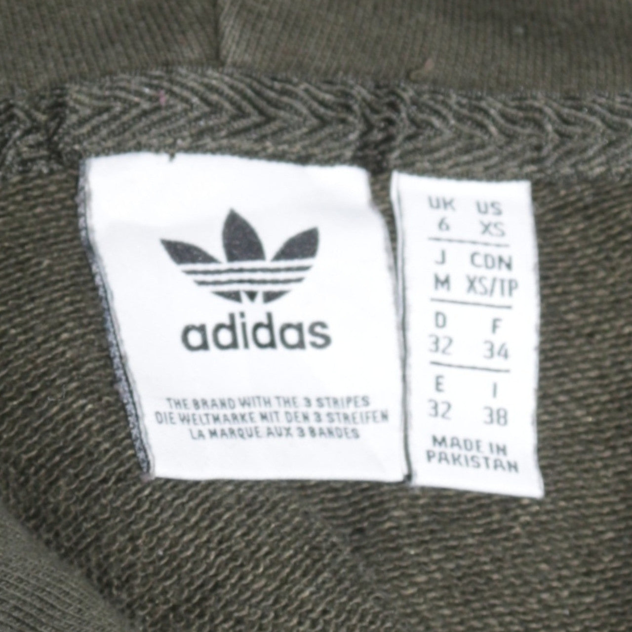 Adidas Womens Military Green Hoodie XS Pullover Logo Hooded Sweatshirt