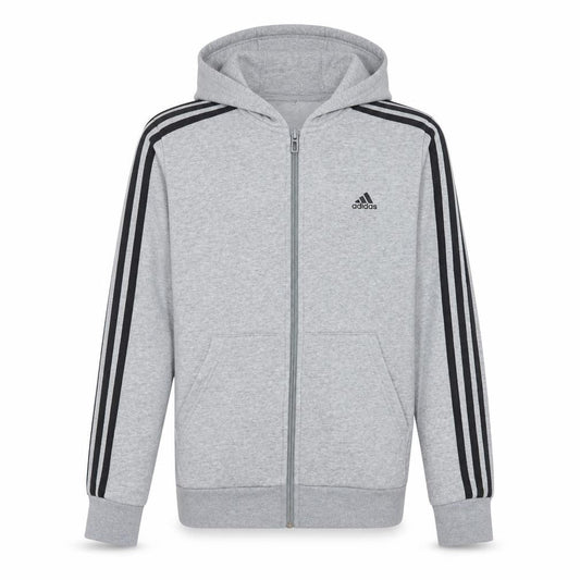 Adidas Boys Grey Full Zip Hoodie 13-14 Years Fleece Sportswear