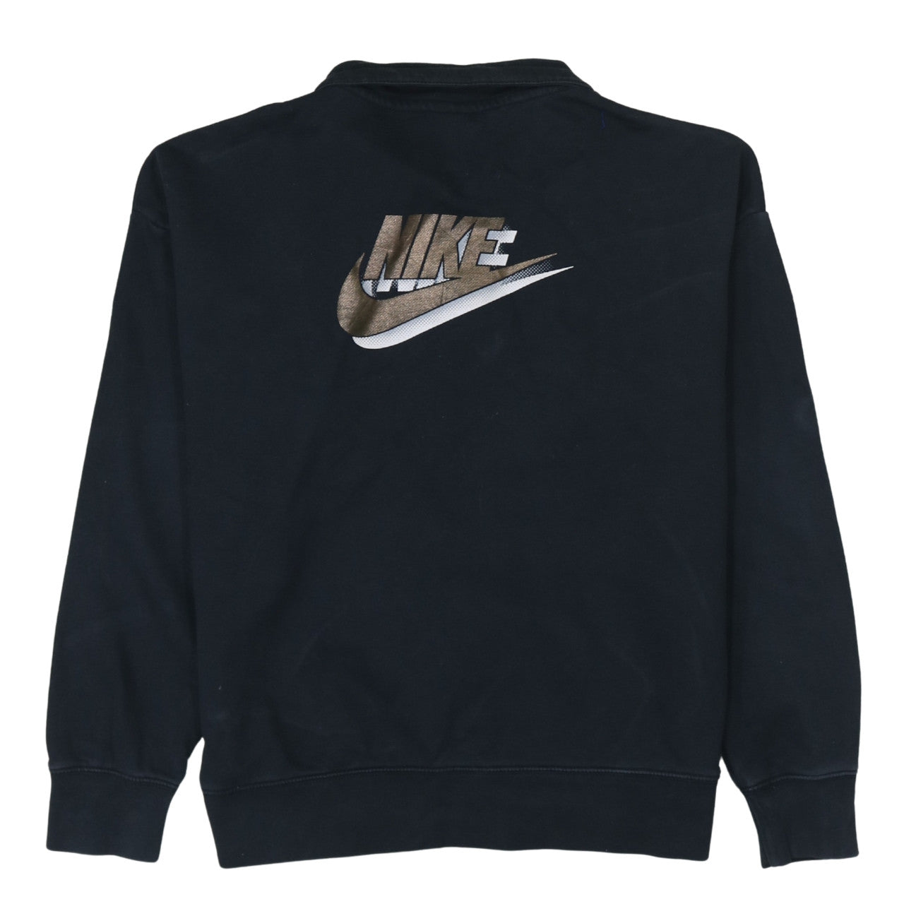 Nike Womens Black XS 1/4 Zip Logo Oversized Sweatshirt