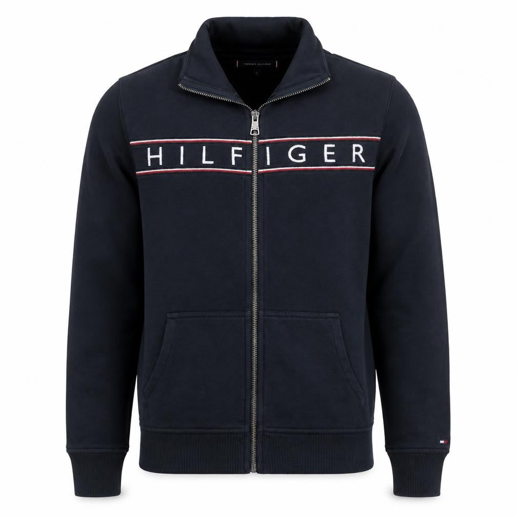 Tommy Hilfiger Men's Blue Track Jacket S Full Zip Cotton Blend