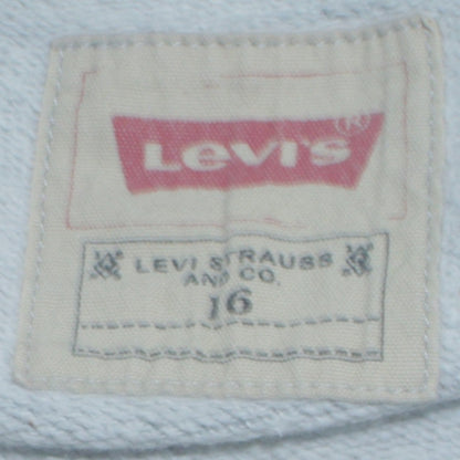 Close-up detail of Levi's boys’ grey pullover logo hoodie, size 16, years regular fit
