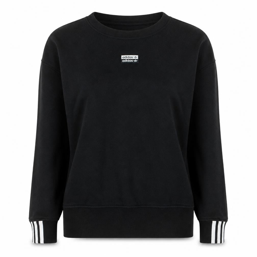 Adidas Women Black Crew Neck Pullover Sweatshirt Size 8