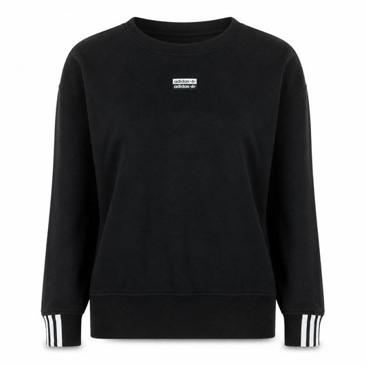 Adidas Women Black Crew Neck Pullover Sweatshirt Size 8