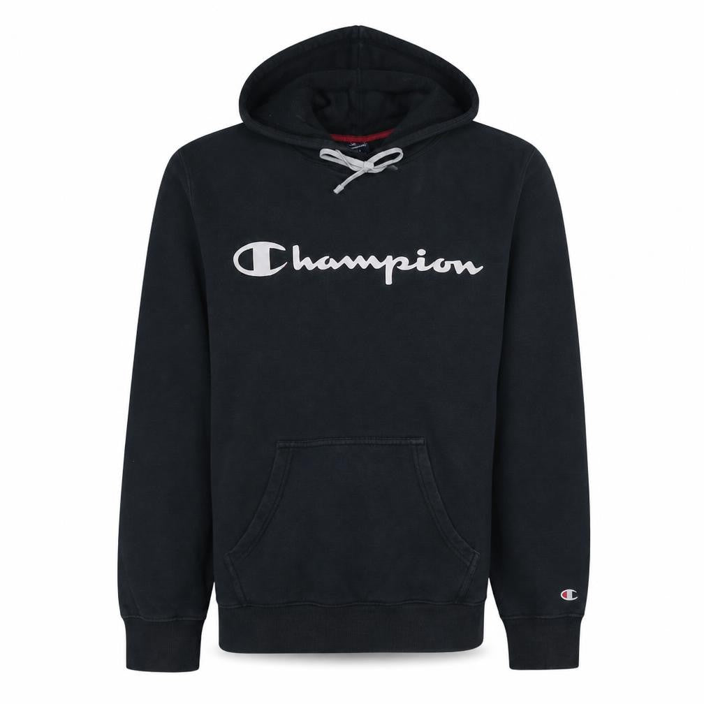 Champion Men’s Black Pullover Hoodie Small Logo Athletic Fleece