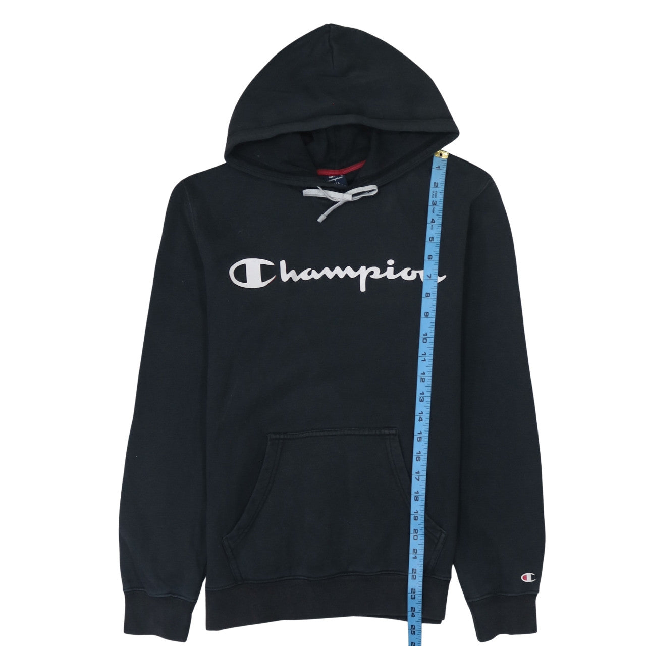 Champion Men’s Black Pullover Hoodie Small Logo Athletic Fleece