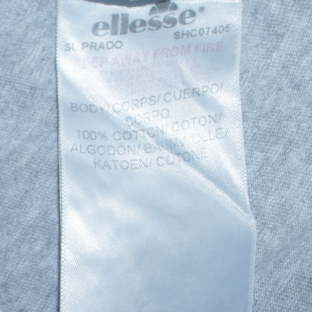 Ellesse Men's Grey Small Crew Neck Short Sleeve Logo Sports T-Shirt