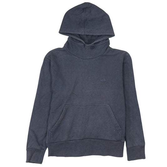 Adidas Women Blue Pullover Hoodie Size 12 Kangaroo Pocket Casual