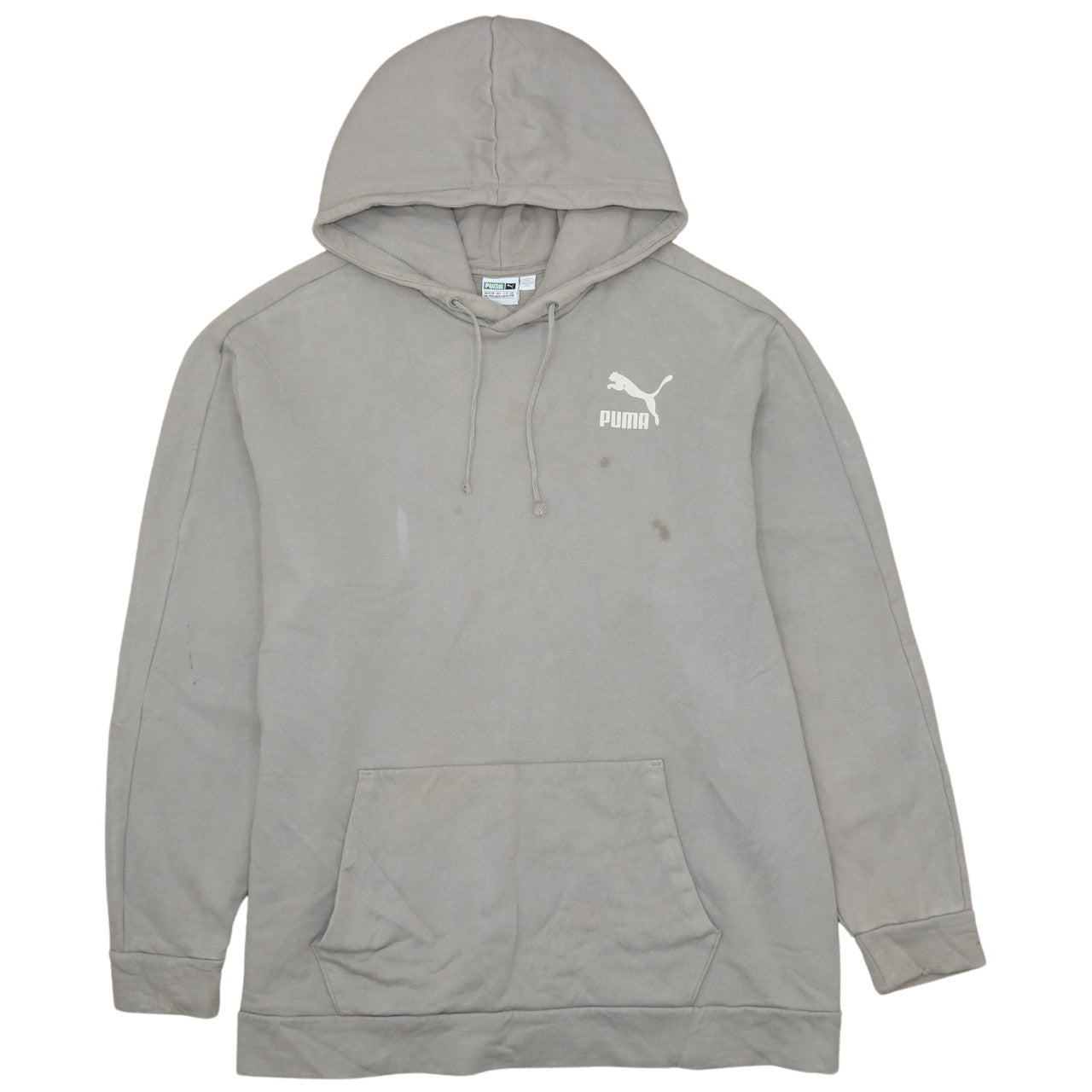 Puma Men's Grey 2XL Pullover Hoodie with Logo and Pocket