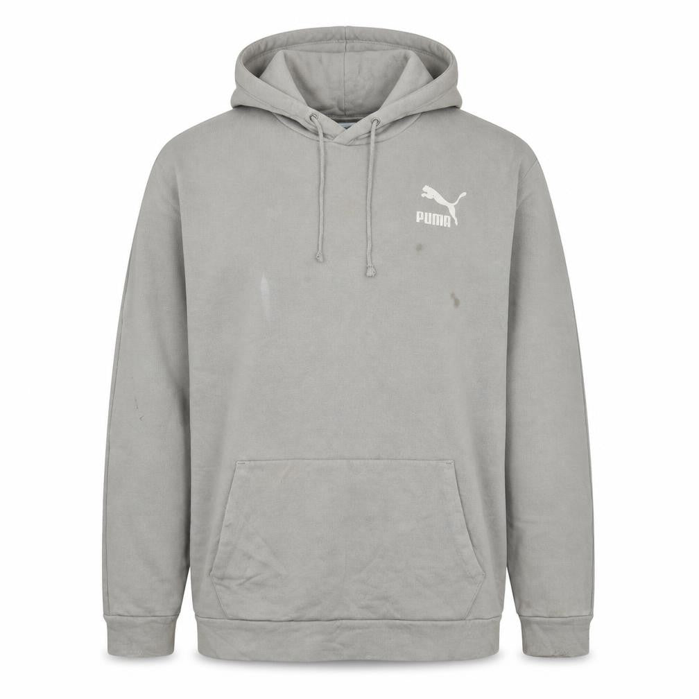 Puma Men's Grey 2XL Pullover Hoodie with Logo and Pocket