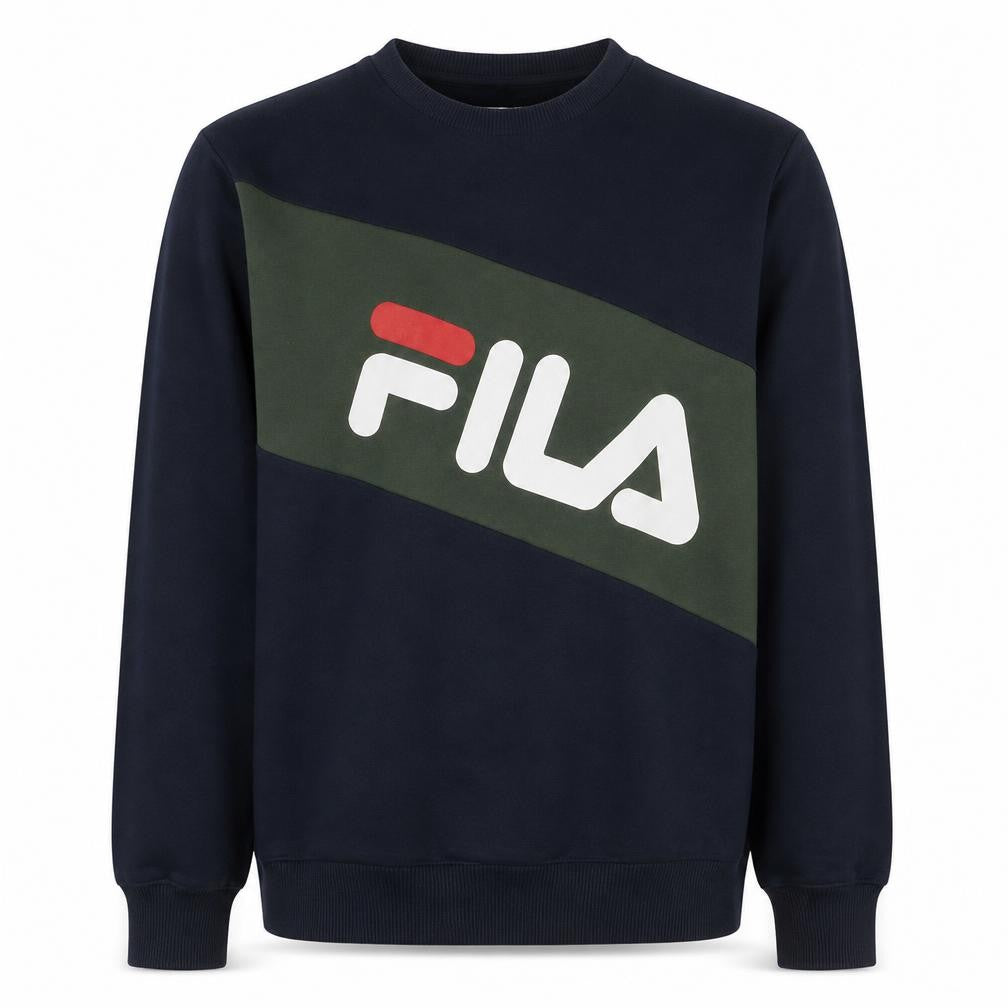 Fila Men Blue XL Pullover Sweatshirt Crew Neck Logo Graphic